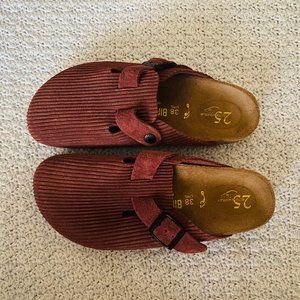 Birkenstock Boston corduroy clogs, worn once